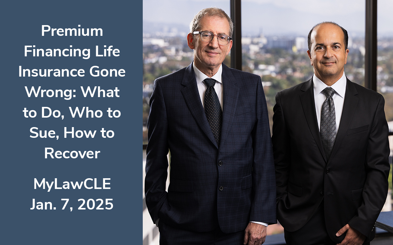 Jonathan Deer and Peyman Cohan Life Insurance Premium Financing CLE